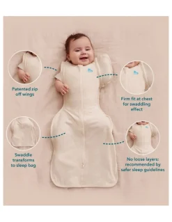 Love To Dream 1.0T Stretch Cotton Sleepy Panda Transition Bag in Cream