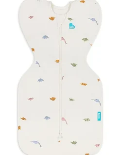 Love To Dream 1.0T Stretch Cotton Dinosnore Swaddle Up in Cream