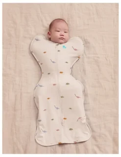 Love To Dream 1.0T Stretch Cotton Dinosnore Swaddle Up in Cream
