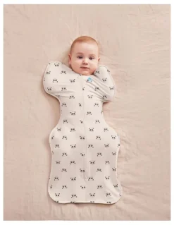 Love To Dream 1.0T Stretch Cotton Sleepy Panda Swaddle Up in Cream