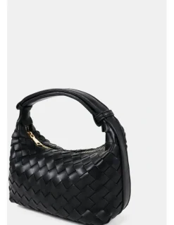 Lustre & Sage Cleo Woven Handbag - Black