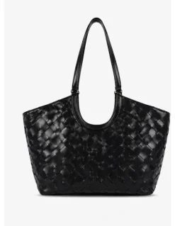 Lustre & Sage Everyday Woven Tote Bag - Black