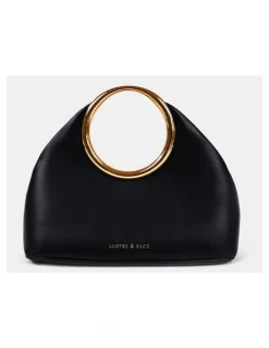 Lustre & Sage Hailey Statement Handle Bag - Black