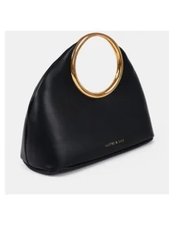 Lustre & Sage Hailey Statement Handle Bag - Black