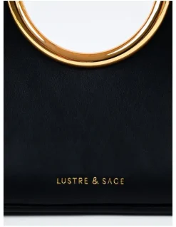 Lustre & Sage Hailey Statement Handle Bag - Black