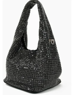 Lustre & Sage Paris Rhinestone Handbag - Black