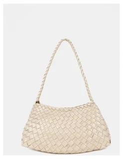Lustre & Sage Roselle Woven Shoulder Bag - Ivory