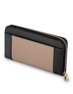 Madison Accessories Abigail Zip Around Open Style Clutch Wallet in Taupe Combo