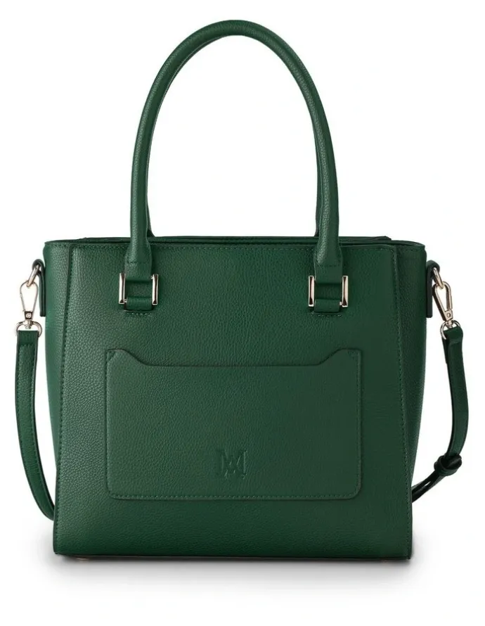 Madison Accessories Angie Medium 3 Compartment Satchel Bag in Forest