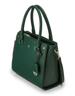 Madison Accessories Angie Medium 3 Compartment Satchel Bag in Forest