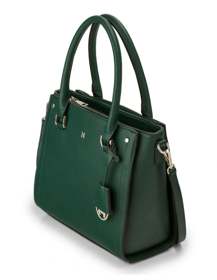 Madison Accessories Angie Medium 3 Compartment Satchel Bag in Forest