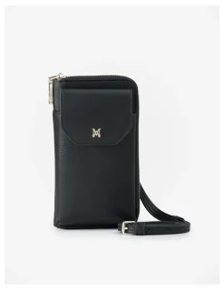 Madison Accessories Hallie Phone Wallet And Crossbody Bag in Black