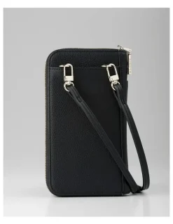 Madison Accessories Hallie Phone Wallet And Crossbody Bag in Black