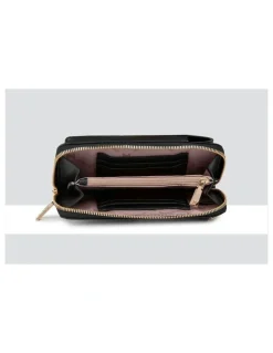 Madison Accessories Hallie Phone Wallet And Crossbody Bag in Black