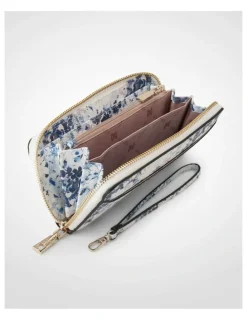 Madison Accessories Harlow Zip Around Clutch Wallet in Blue