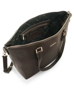Madison Accessories Inga Large Zip Top Tote Bag with Laptop Pocket