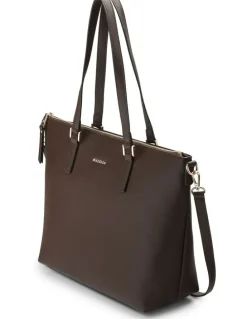 Madison Accessories Inga Large Zip Top Tote Bag with Laptop Pocket