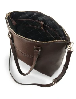 Madison Accessories Inga Large Zip Top Tote Bag with Laptop Pocket