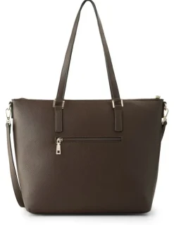 Madison Accessories Inga Large Zip Top Tote Bag with Laptop Pocket