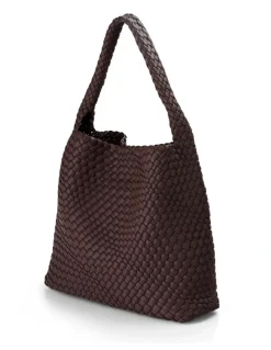Madison Accessories Lydia Weave Large Hobo in Chocolate