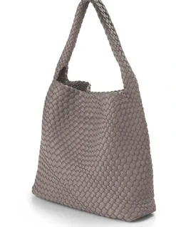 Madison Accessories Lydia Weave Large Hobo in Taupe
