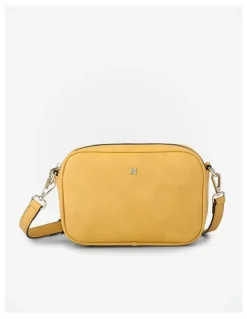 Madison Accessories Monica Camera Crossbody Bag + Aztec Strap in Yellow