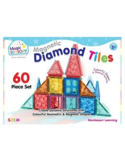 Magic Sensory Magnetic Diamond Tiles 60 Piece Set