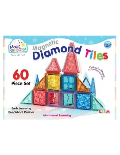 Magic Sensory Magnetic Diamond Tiles 60 Piece Set