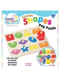 Magic Sensory Wooden Shapes Peg Puzzle