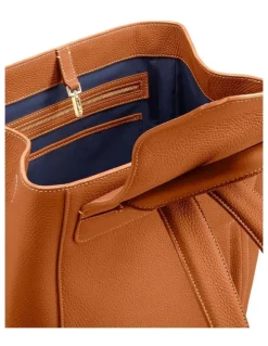 MAISON de SABRÉ The Large Soft Leather Backpack in Pecan Brown