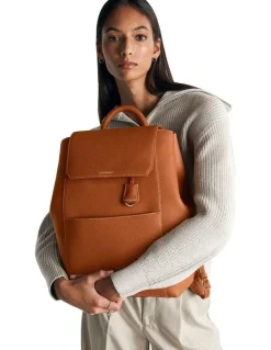 MAISON de SABRÉ The Large Soft Leather Backpack in Pecan Brown