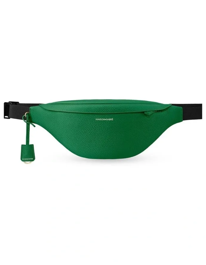 MAISON de SABRÉ The Leather Sling Bag in Emerald Green