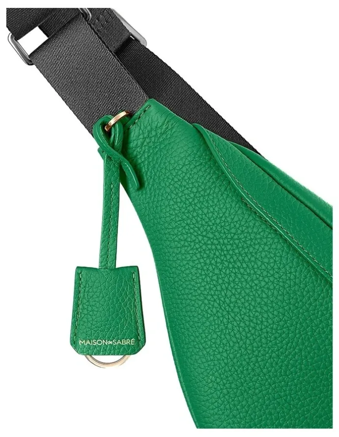 MAISON de SABRÉ The Leather Sling Bag in Emerald Green