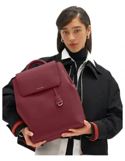 MAISON de SABRÉ The Medium Soft Leather Backpack in Plum Red