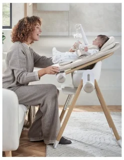 Mamas & Papas Eno Highchair, Bouncer And Cushion Bundle in Beige