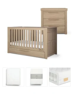 Mamas & Papas Franklin Cotbed And Dresser Of 5 Pieces in Light Oak