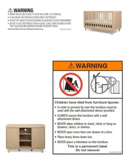 Mamas & Papas Oska Cot and Dresser 5 Pieces Bundle in Oak