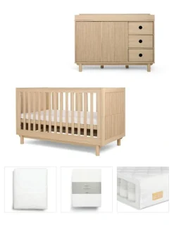 Mamas & Papas Oska Cot and Dresser 5 Pieces Bundle in Oak