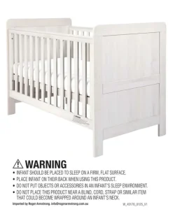 Mamas & Papas 5pc Mamas & Papas Atlas Nursery Cotbed Dresser Mattress Sheets Set White Wash
