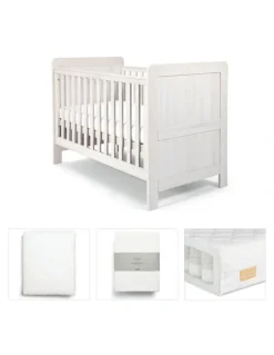Mamas & Papas 4pc Mamas & Papas Atlas Nursery Cotbed Mattress Sheets Protector Set Light Oak
