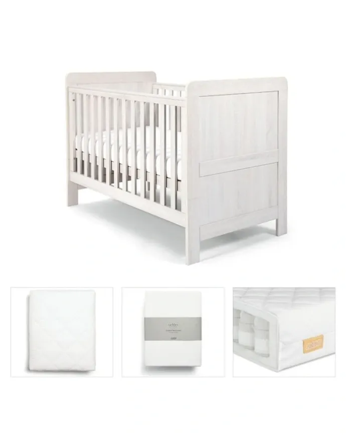 Mamas & Papas 4pc Mamas & Papas Atlas Nursery Cotbed Mattress Sheets Protector Set Light Oak