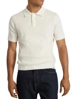Marcs Alex Knit Polo in Oatmeal
