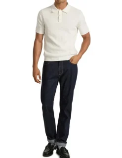Marcs Alex Knit Polo in Oatmeal