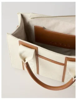 Marcs Barbados Zip Top Tote Bag in Natural Beige