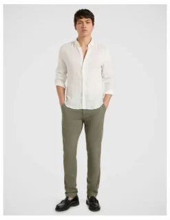 Marcs Brayden Textured Chino Pant in Dark Olive
