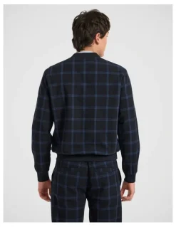 Marcs Colonel Cotton Linen Bomber in Dark Navy