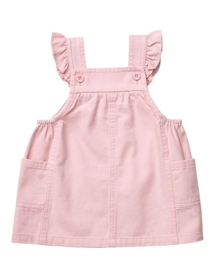 Marquise Denim Frill Dress in Pink