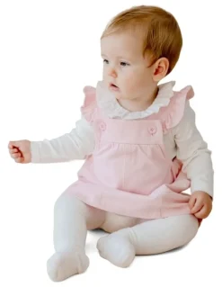Marquise Denim Frill Dress in Pink