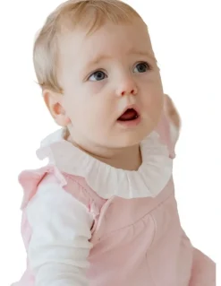 Marquise Denim Frill Dress in Pink