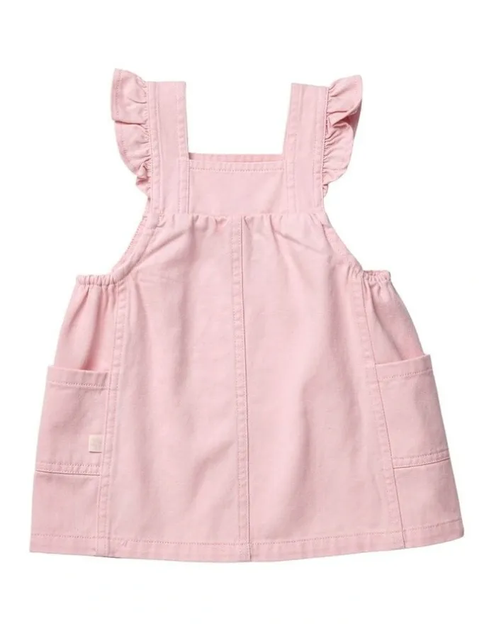 Marquise Denim Frill Dress in Pink